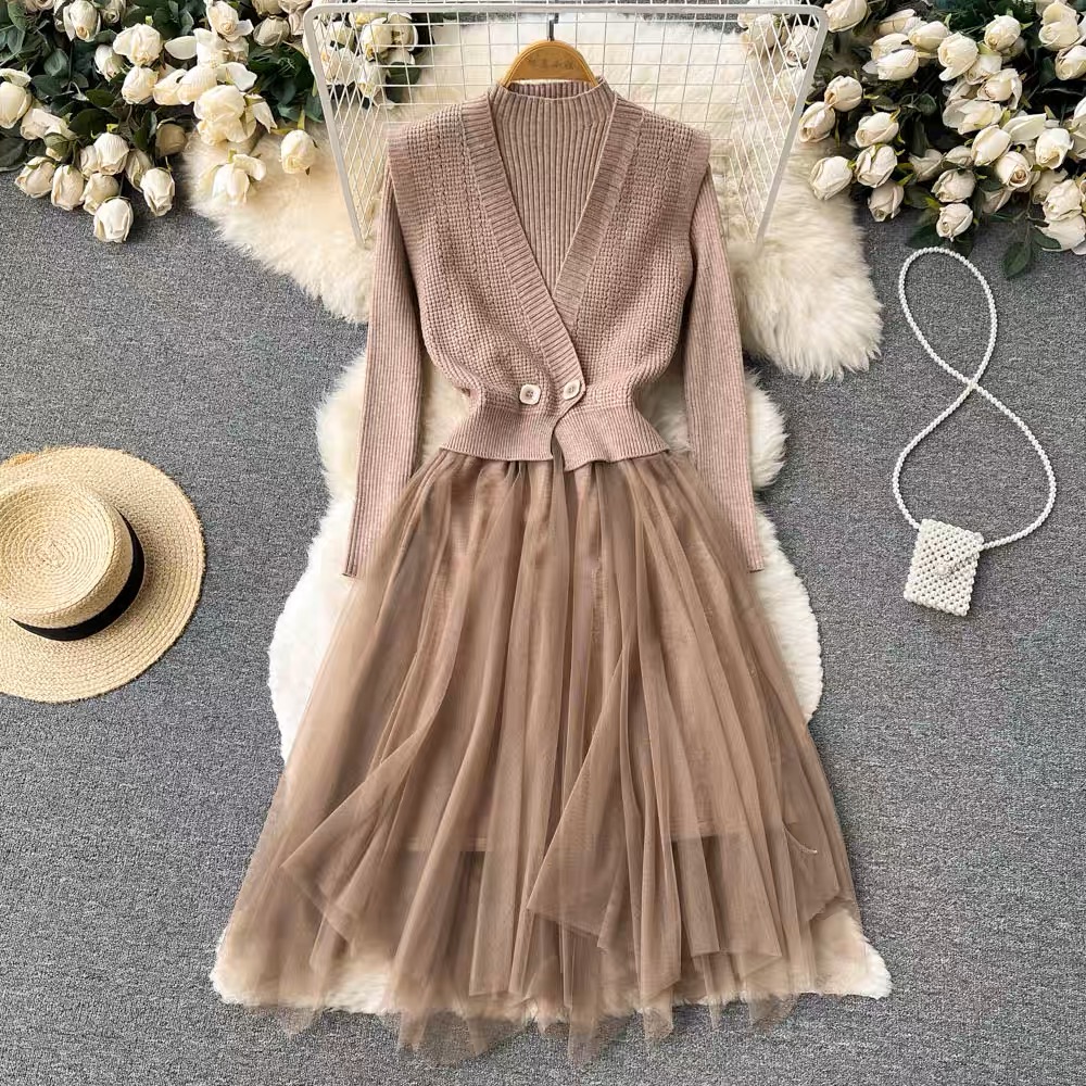 Tied to luxury sweater dress KD128 images